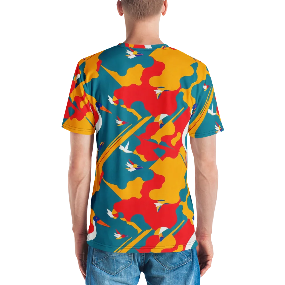 Harlequin Aviary on Men's Crew Neck T-Shirt — Back