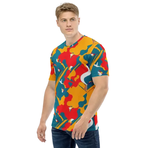 Harlequin Aviary on a Men's Crew Neck T-Shirt