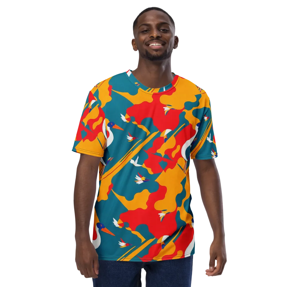 Harlequin Aviary on Men's Crew Neck T-Shirt — Front