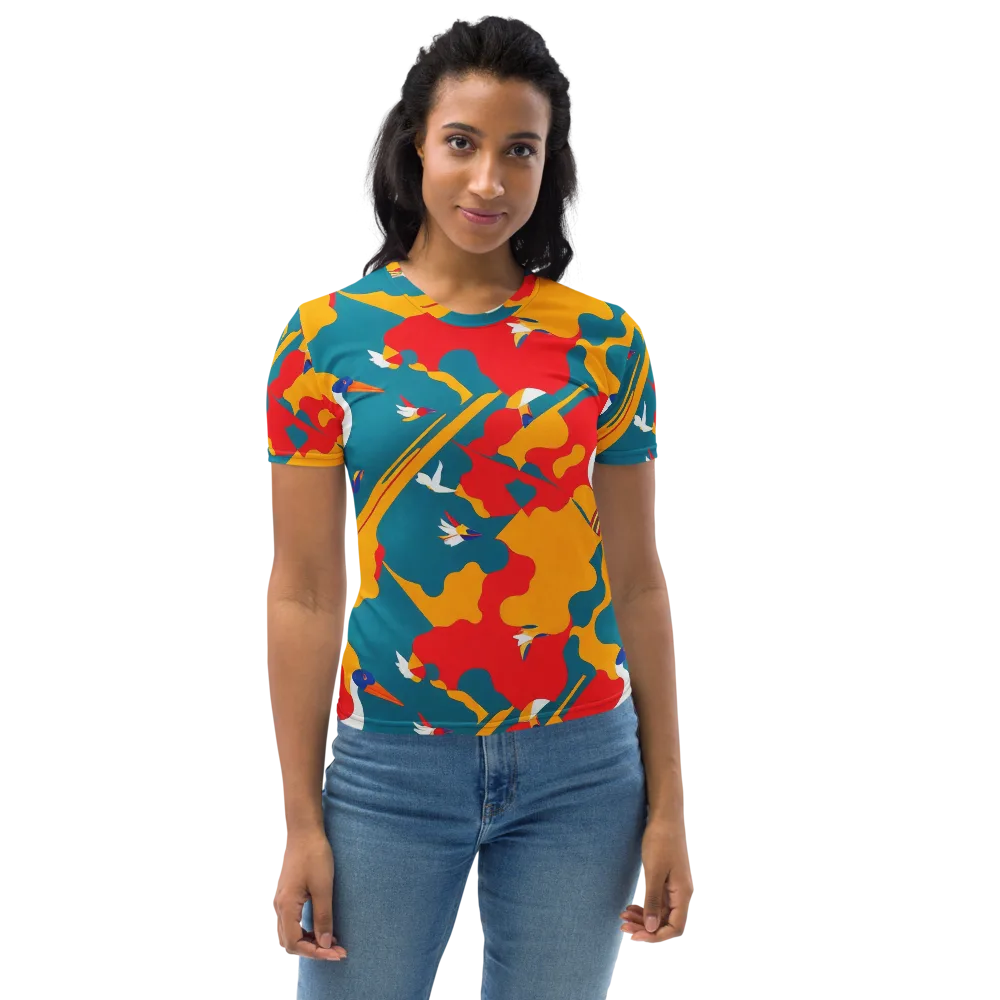 Harlequin Aviary on Women's Crew Neck T-Shirt — Front