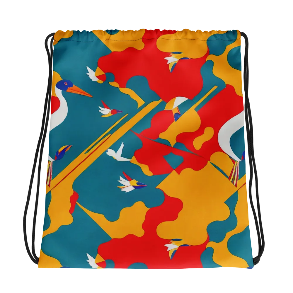 Harlequin Aviary on Drawstring Bag — Photo