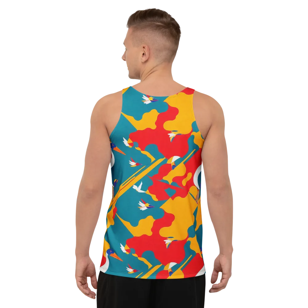 Harlequin Aviary on Men's Tank Top — Back