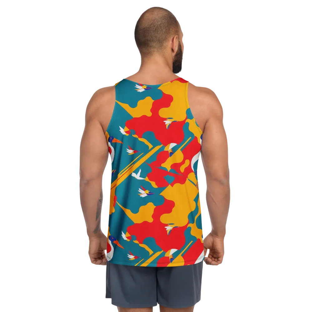 Harlequin Aviary on Men's Tank Top — Back