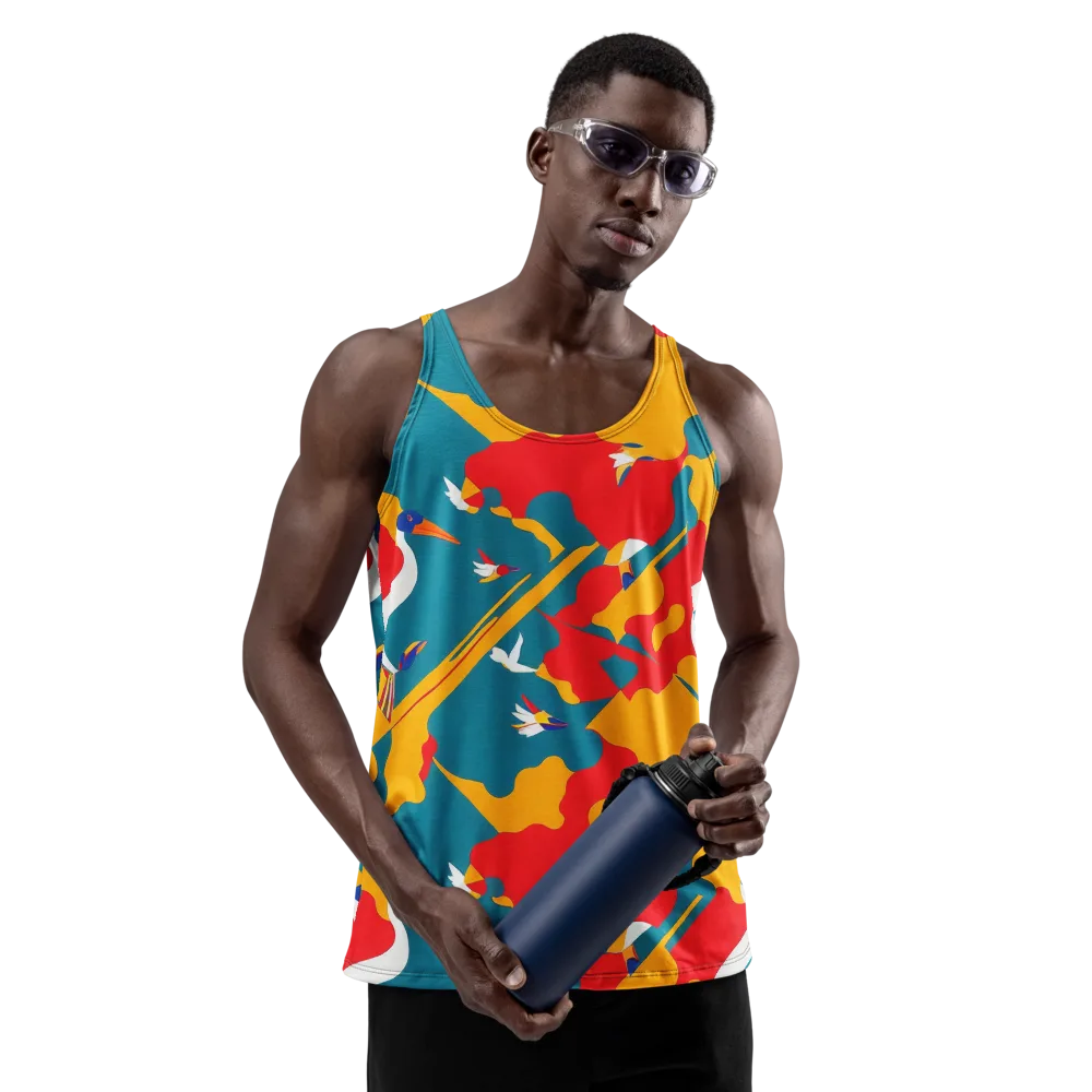 Harlequin Aviary on Men's Tank Top — Front