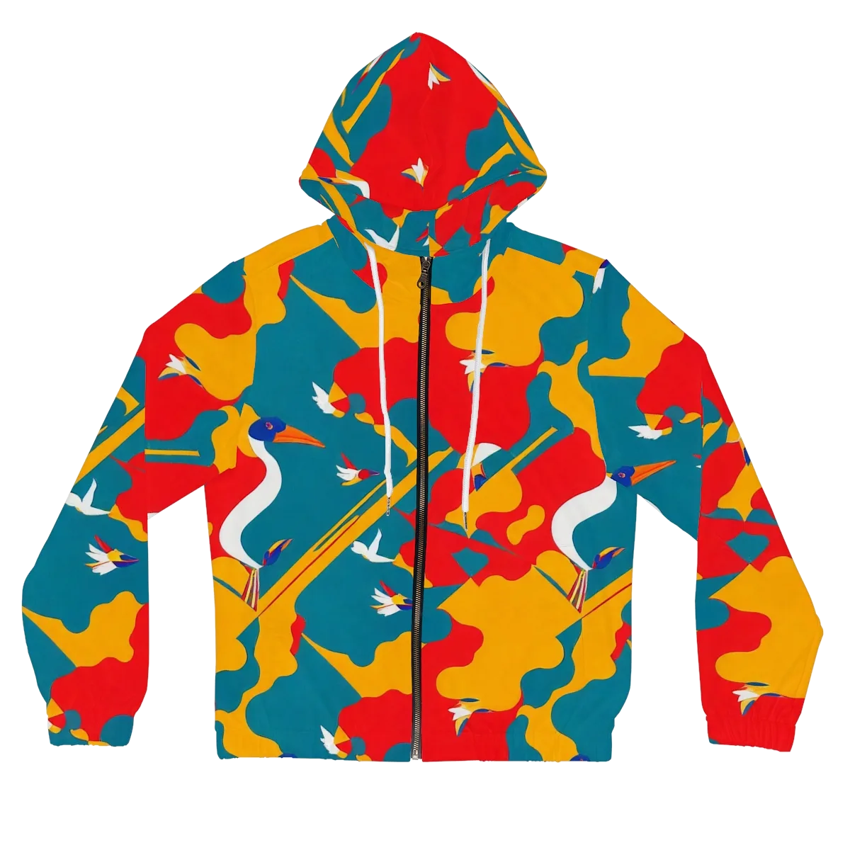 Harlequin Aviary on Women's Full-Zip Hoodie — Front
