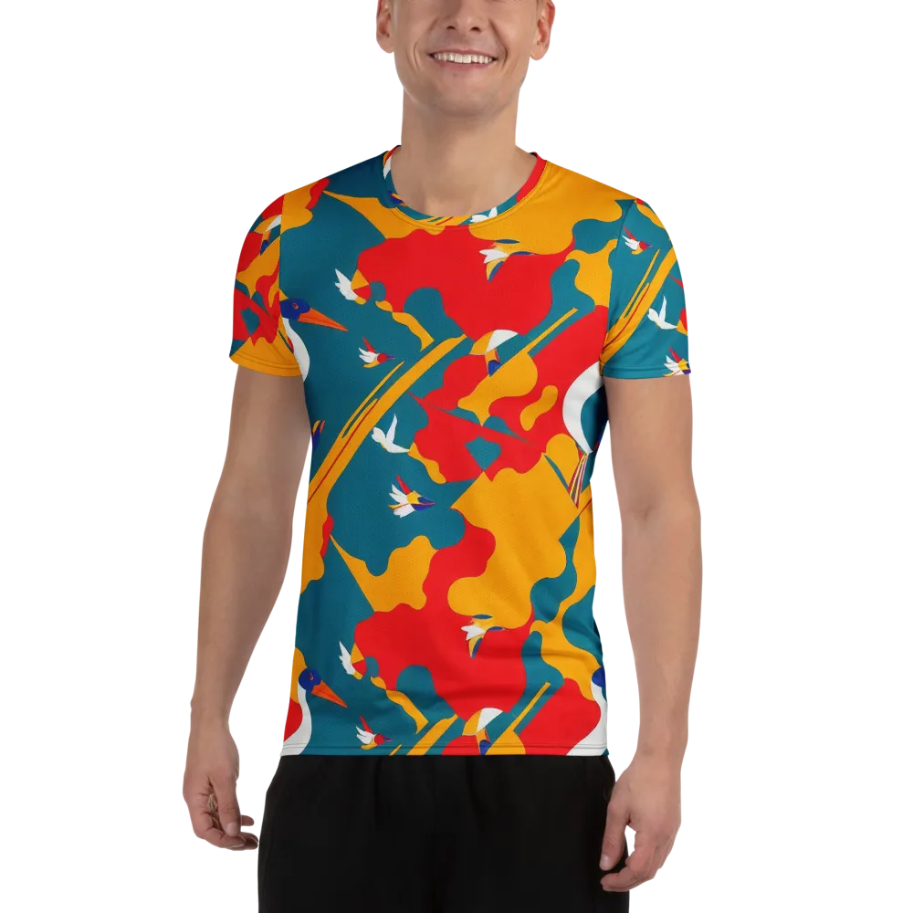 Harlequin Aviary on Men's Athletic T-Shirt — Front