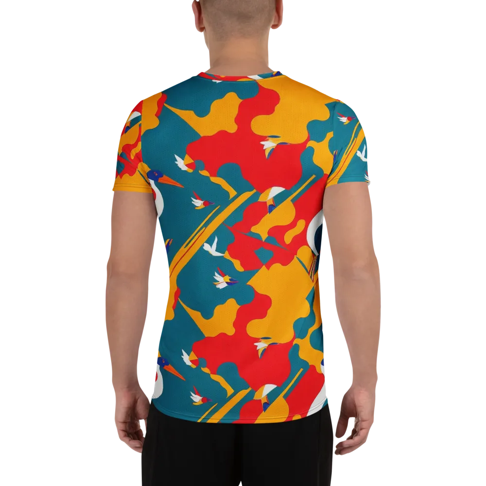 Harlequin Aviary on Men's Athletic T-Shirt — Back