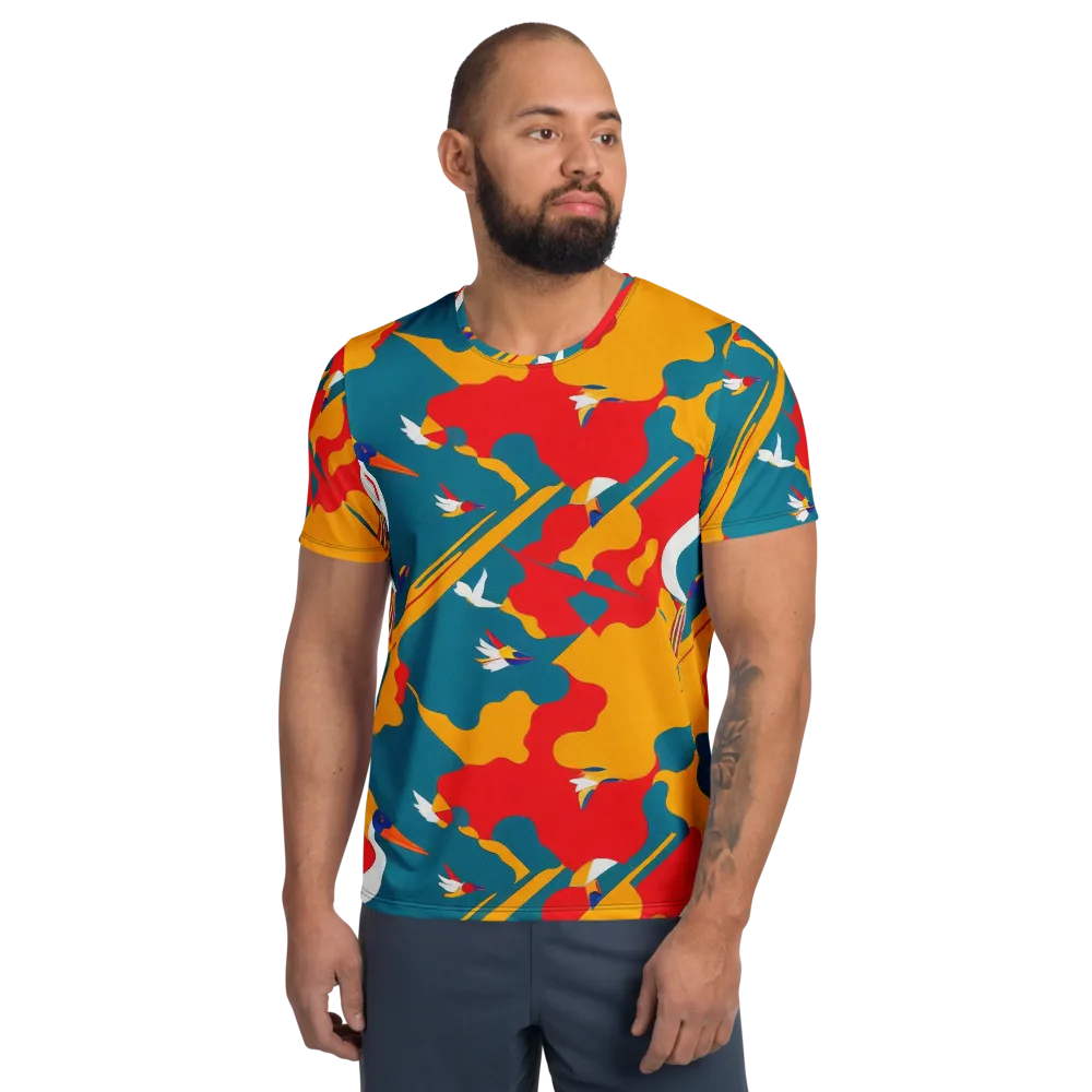 Harlequin Aviary on Men's Athletic T-Shirt — Front