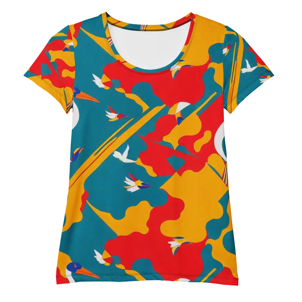 Harlequin Aviary on Women's Athletic T-Shirt — Front