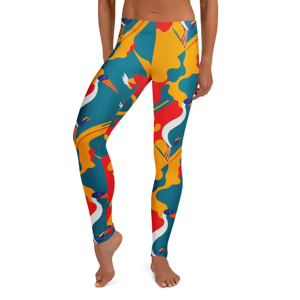 Harlequin Aviary on Leggings — Front