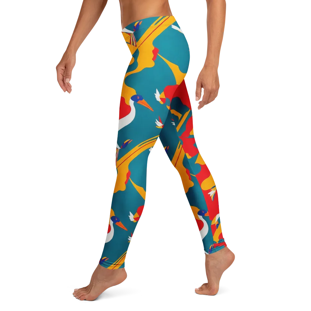 Harlequin Aviary on Leggings — Left