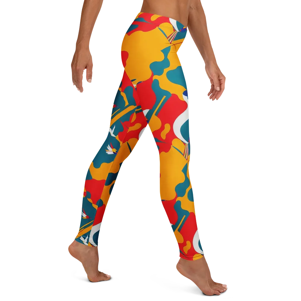 Harlequin Aviary on Leggings — Right