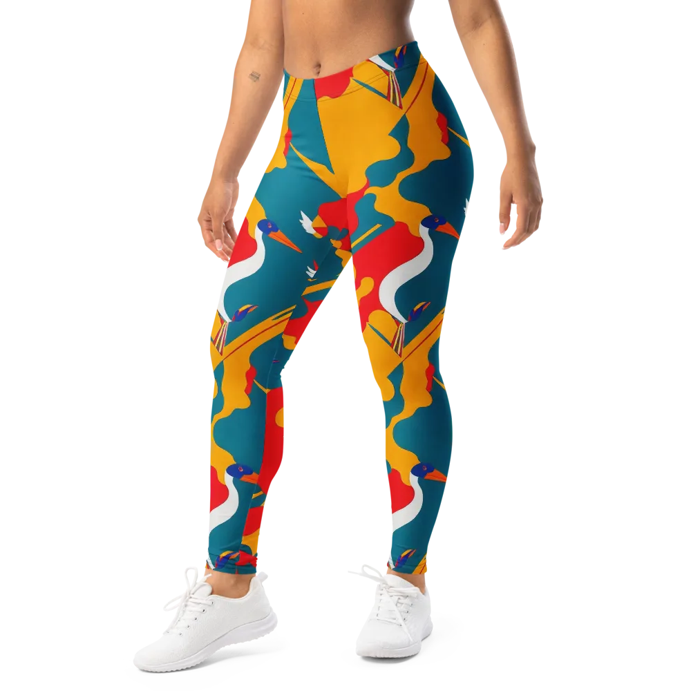 Harlequin Aviary on Leggings — Left Front