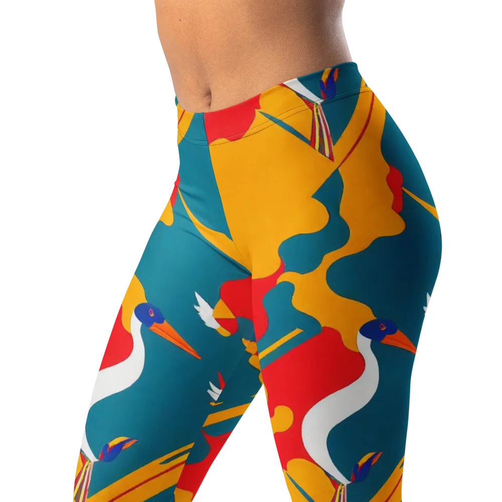 Harlequin Aviary on Leggings — Left Front