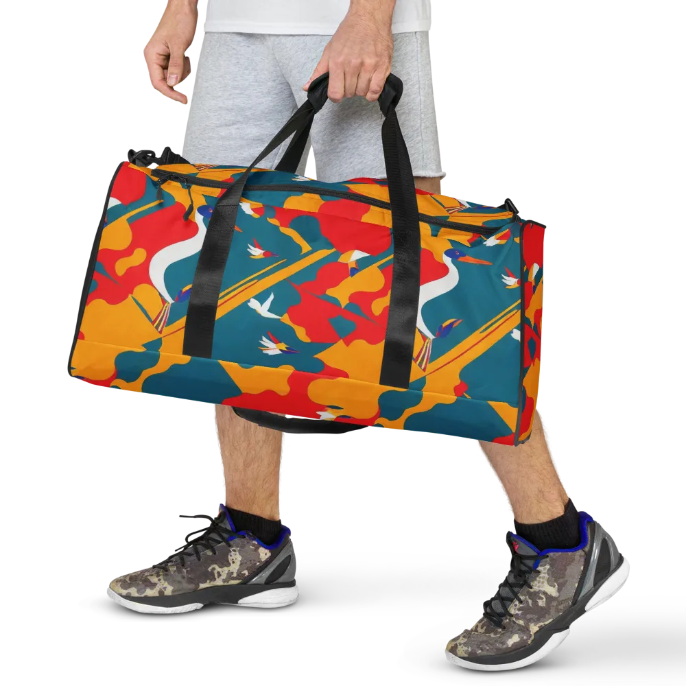 Harlequin Aviary on Duffle Bag — Front