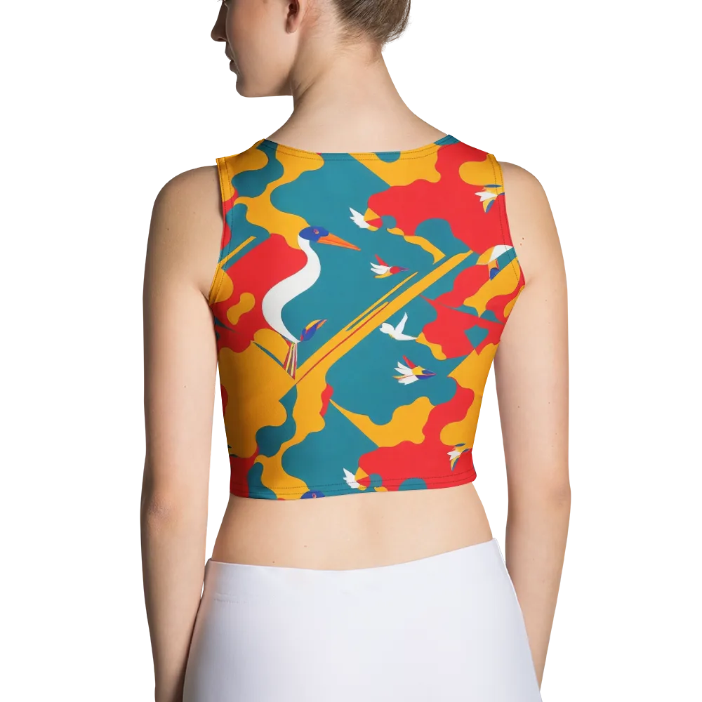 Harlequin Aviary on Crop Top — Back