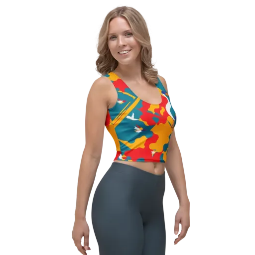 Harlequin Aviary on a Crop Top