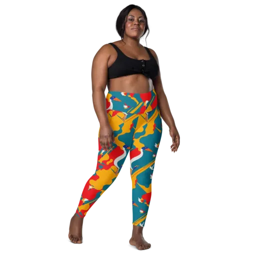 Harlequin Aviary on a Leggings with Pockets