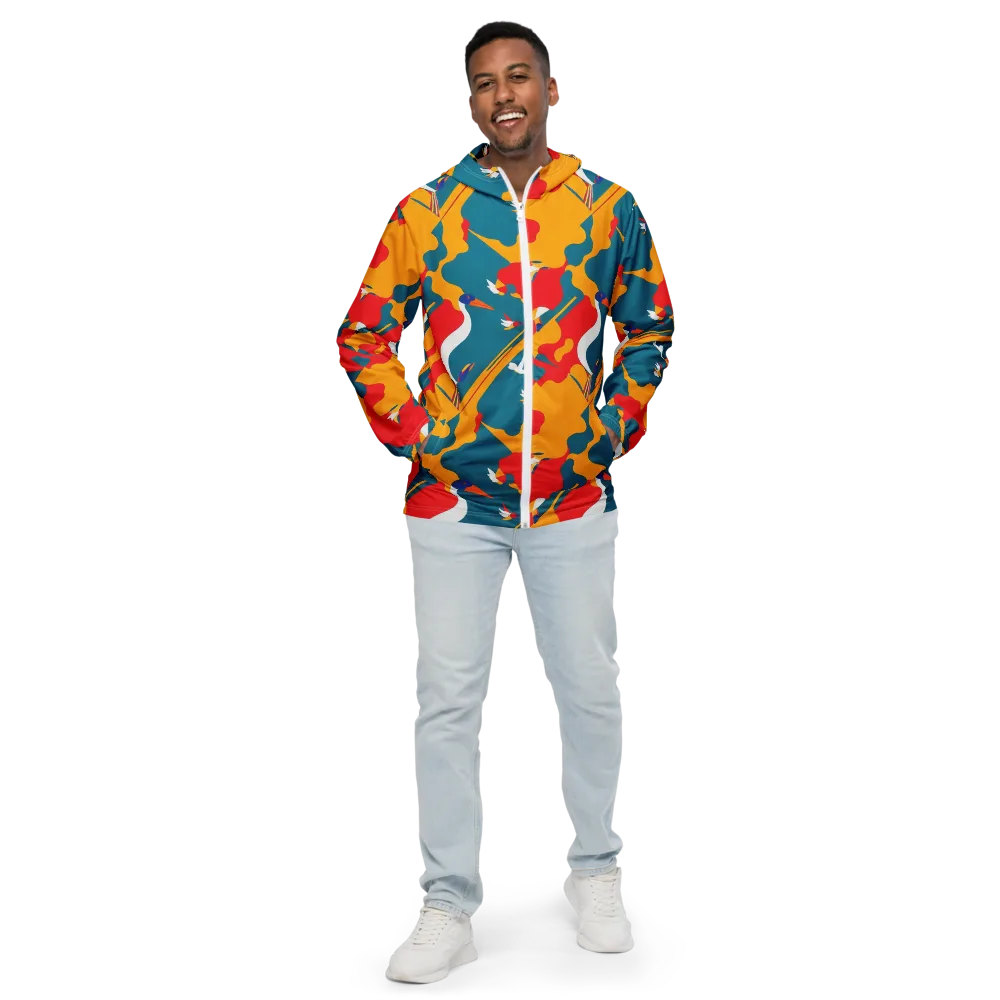 Harlequin Aviary on Men's Windbreaker — Front