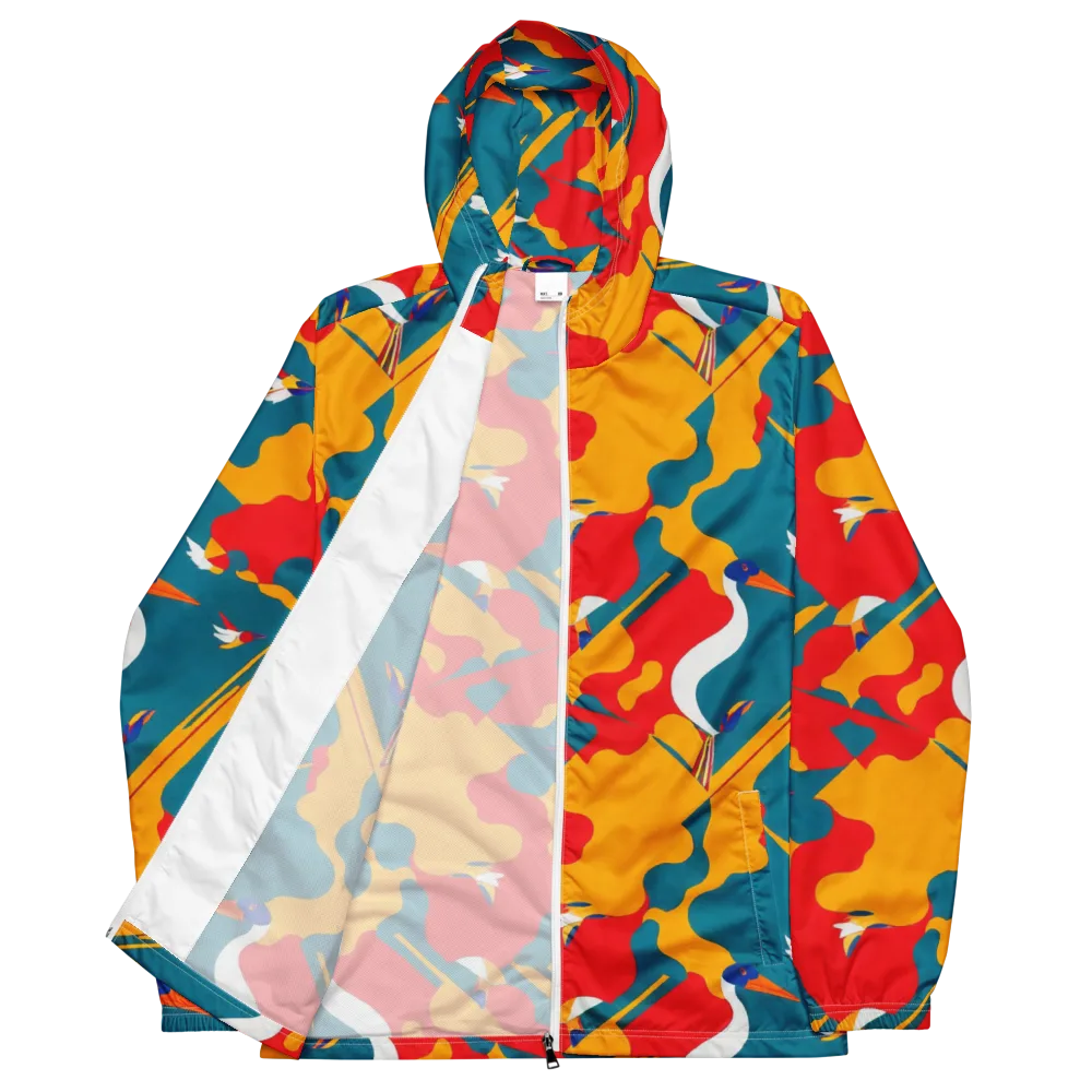Harlequin Aviary on Men's Windbreaker — Front