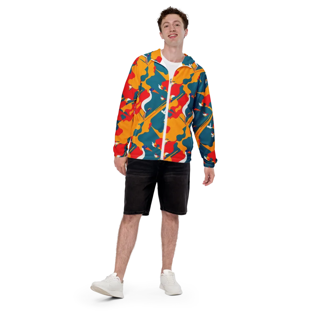 Harlequin Aviary on Men's Windbreaker — Front