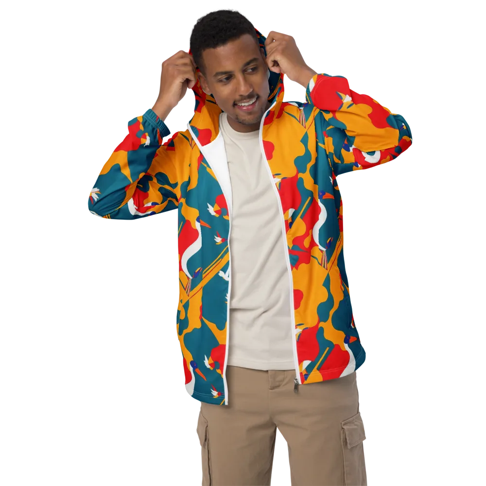 Harlequin Aviary on Men's Windbreaker — Front