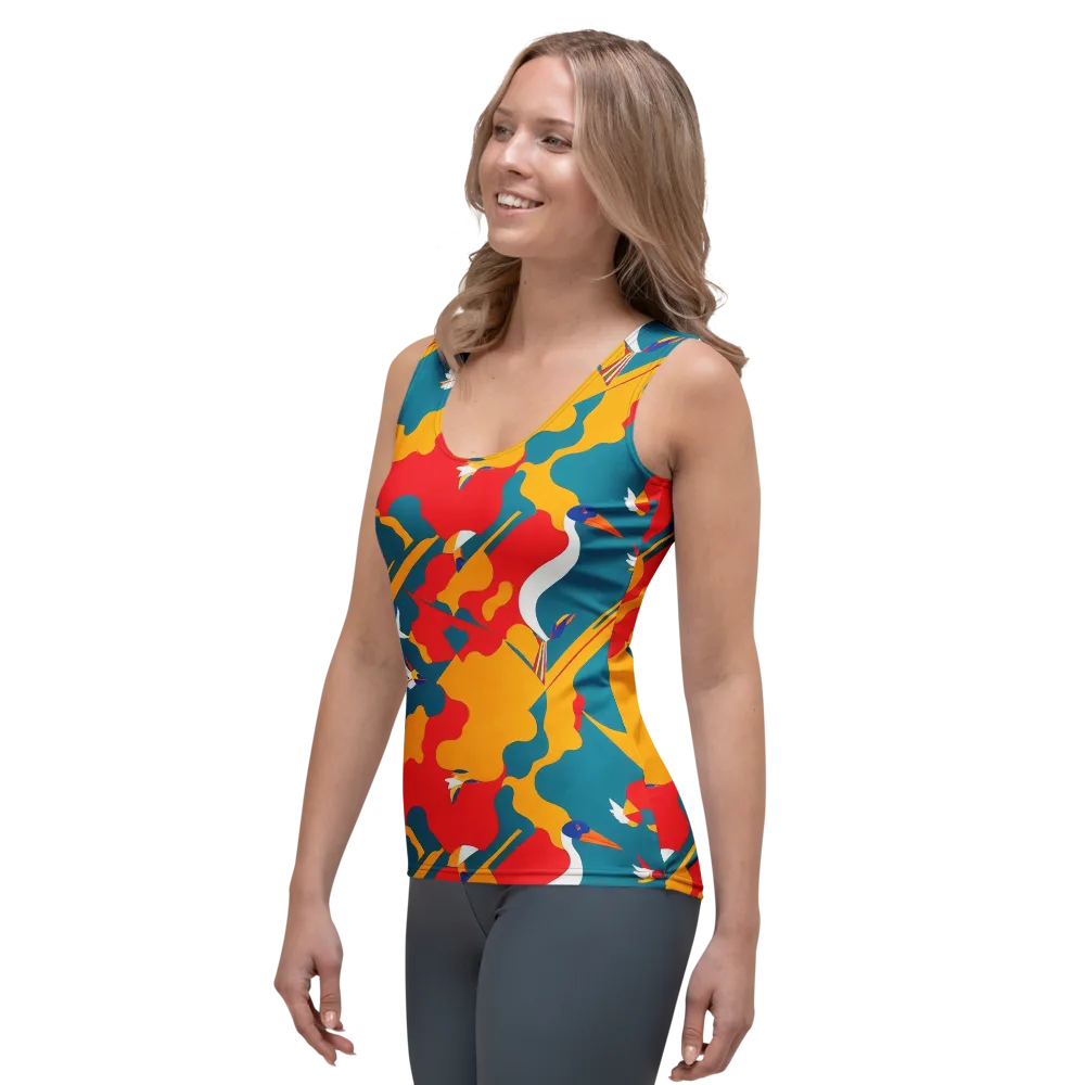 Harlequin Aviary on Women's Tank Top — Left Front