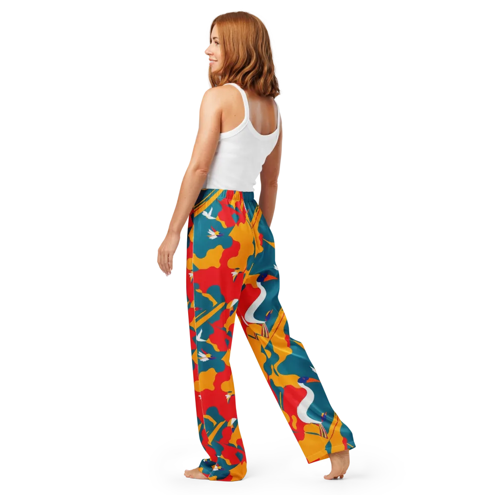 Harlequin Aviary on Women's Pajama Pants — Back