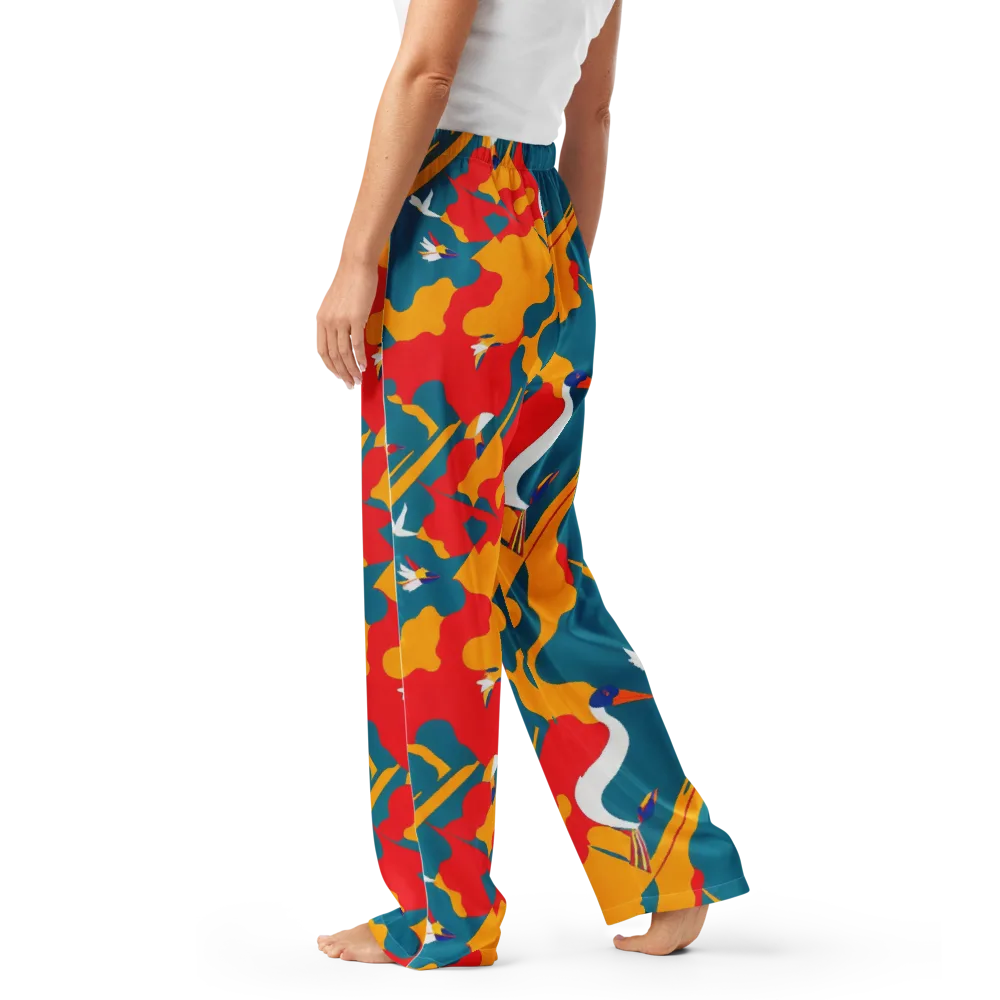 Harlequin Aviary on Women's Pajama Pants — Left