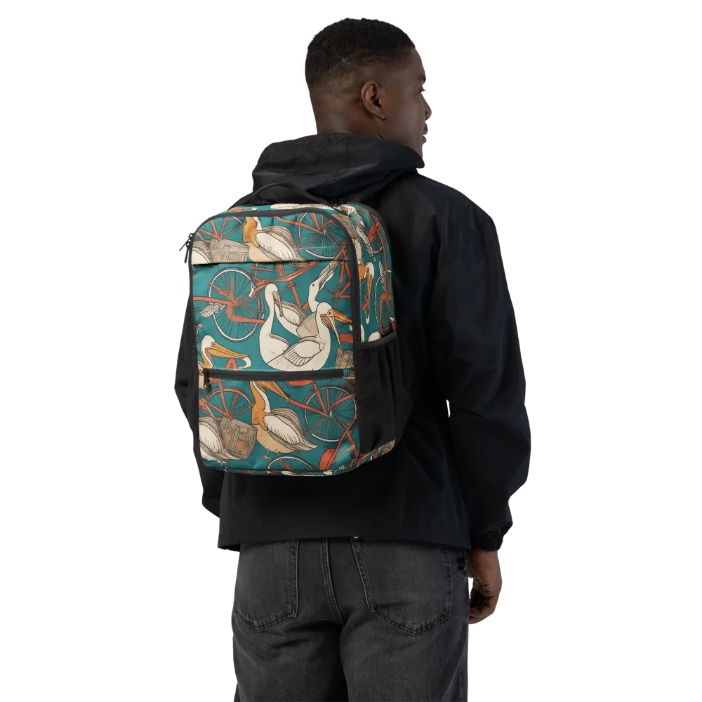 Teal Migration on Utility Backpack — Back