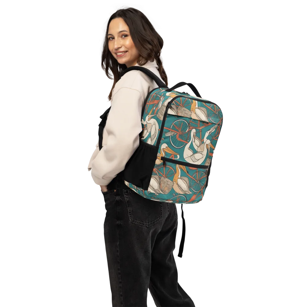 Teal Migration on Utility Backpack — Back