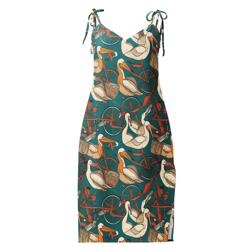 Teal Migration on Slip Dress — Front
