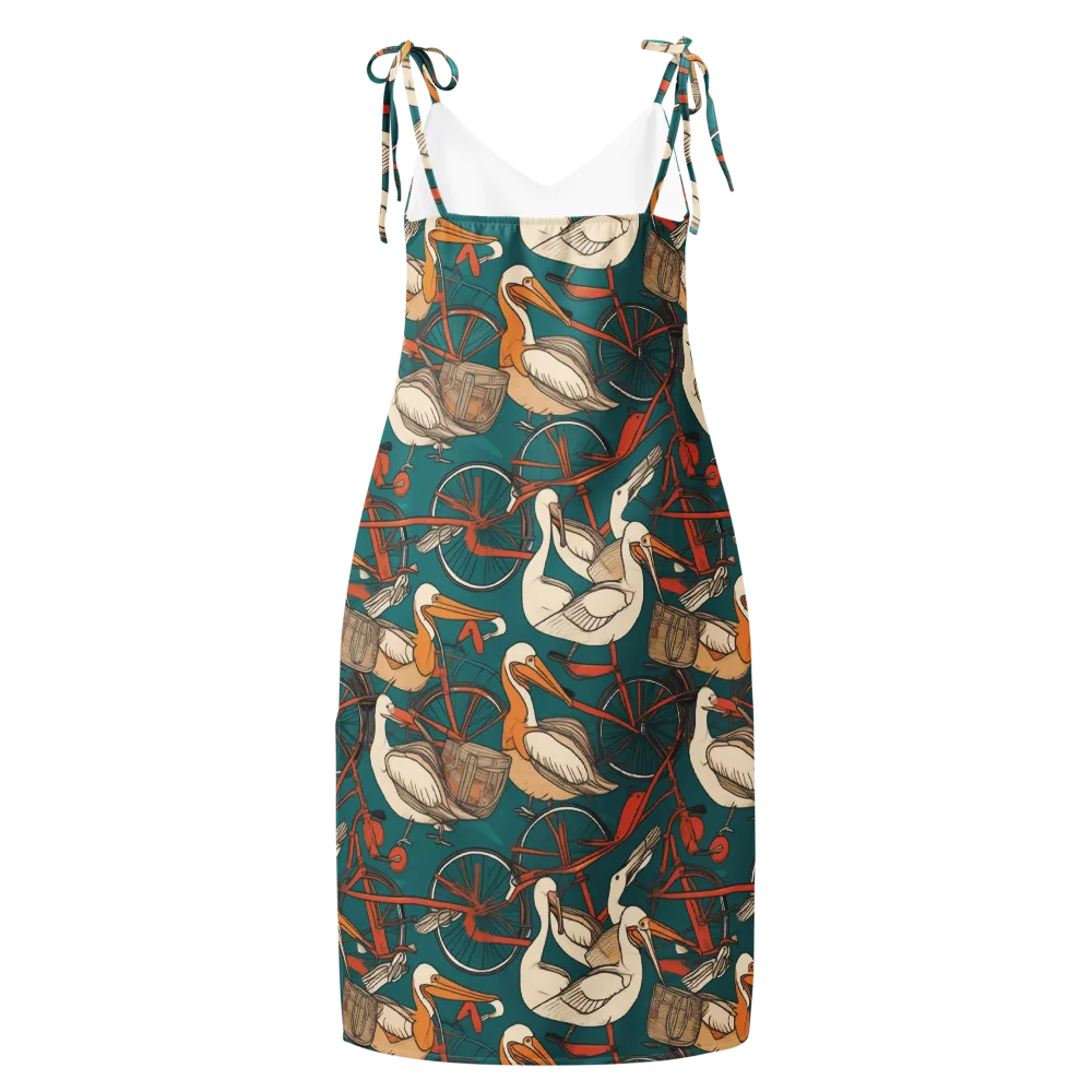 Teal Migration on Slip Dress — Back