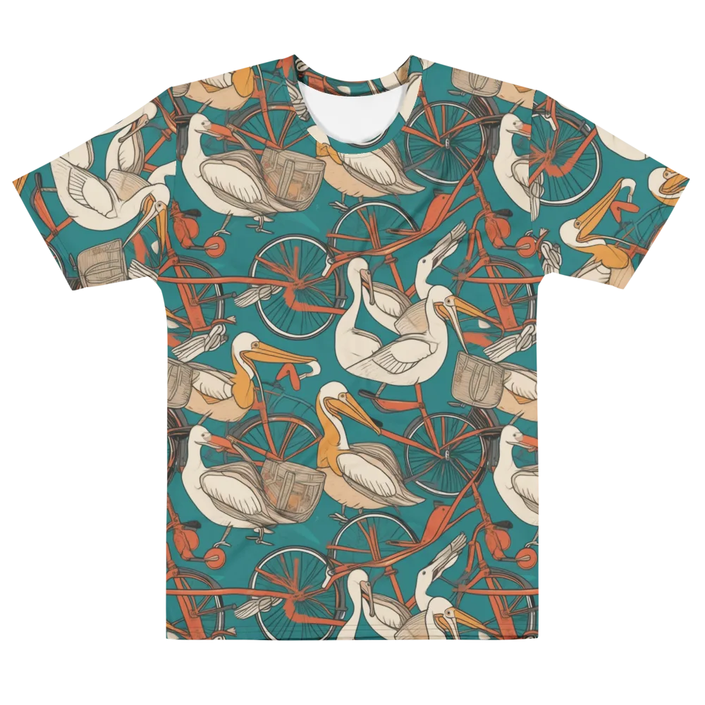 Teal Migration on Men's Cotton Crew Neck T-Shirt — Front
