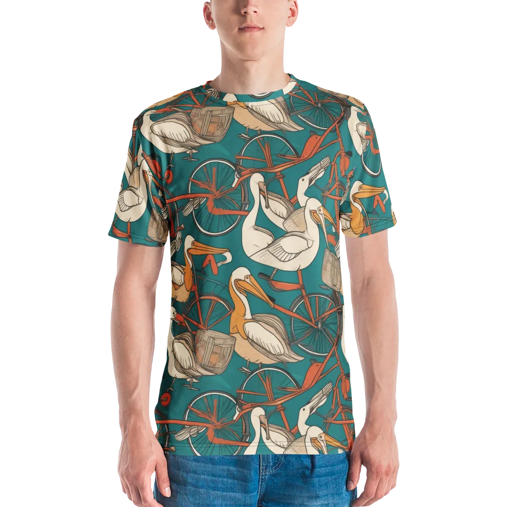 Teal Migration on Men's Crew Neck T-Shirt — Front