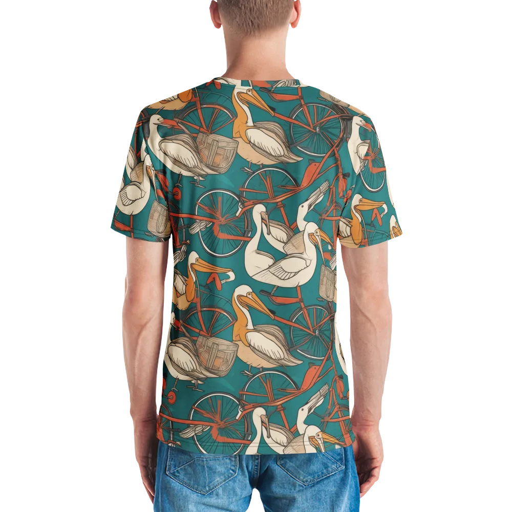 Teal Migration on Men's Crew Neck T-Shirt — Back