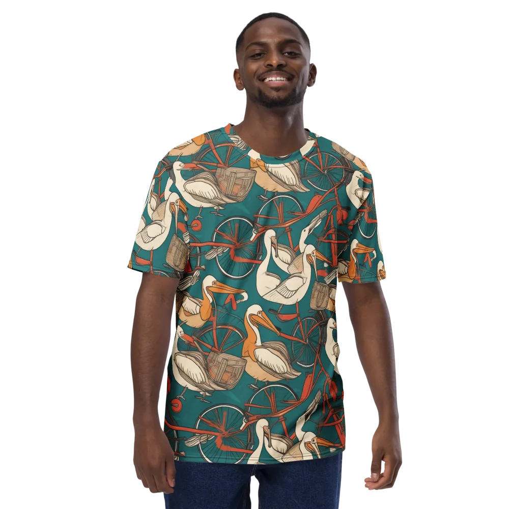 Teal Migration on Men's Crew Neck T-Shirt — Front