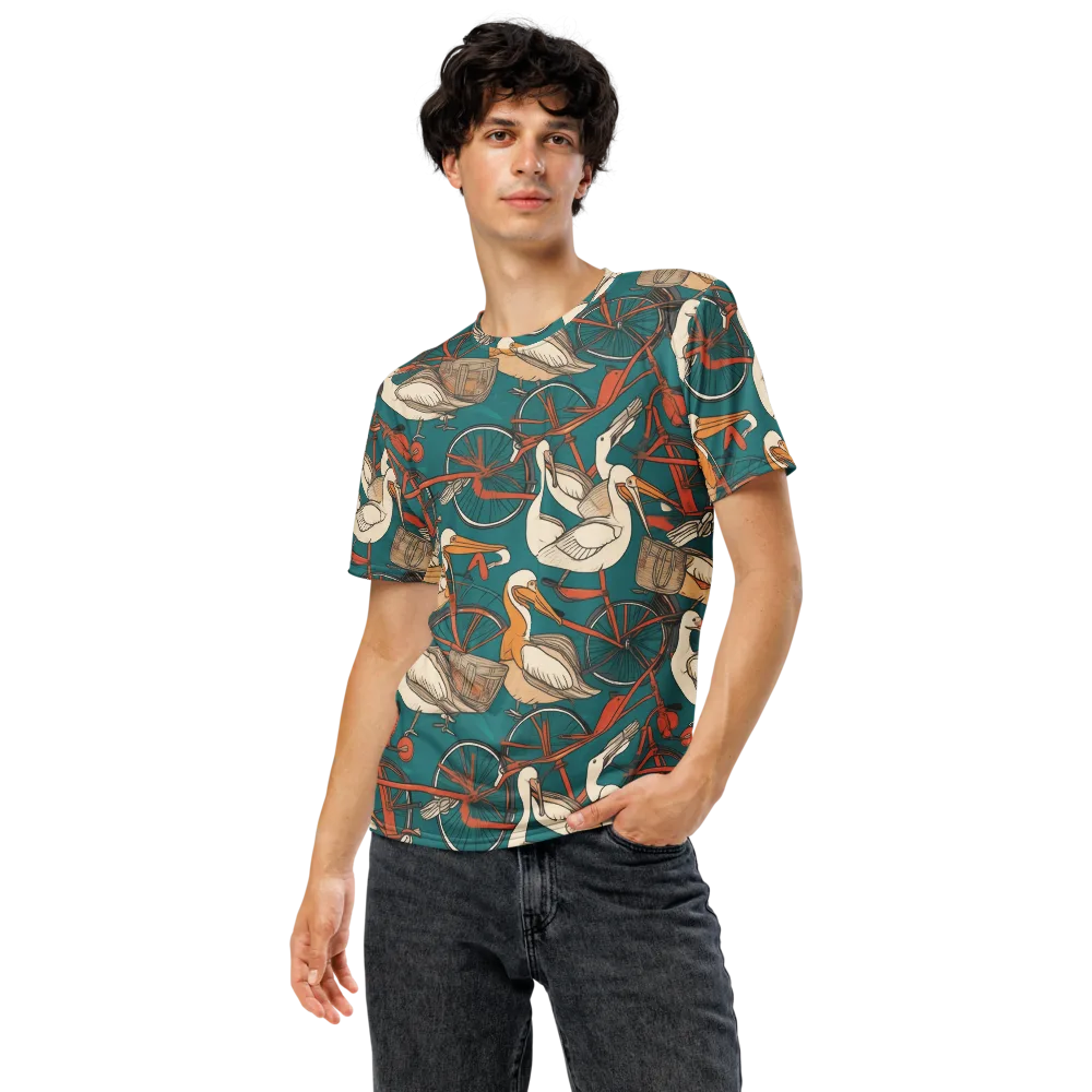 Teal Migration on Men's Crew Neck T-Shirt — Front