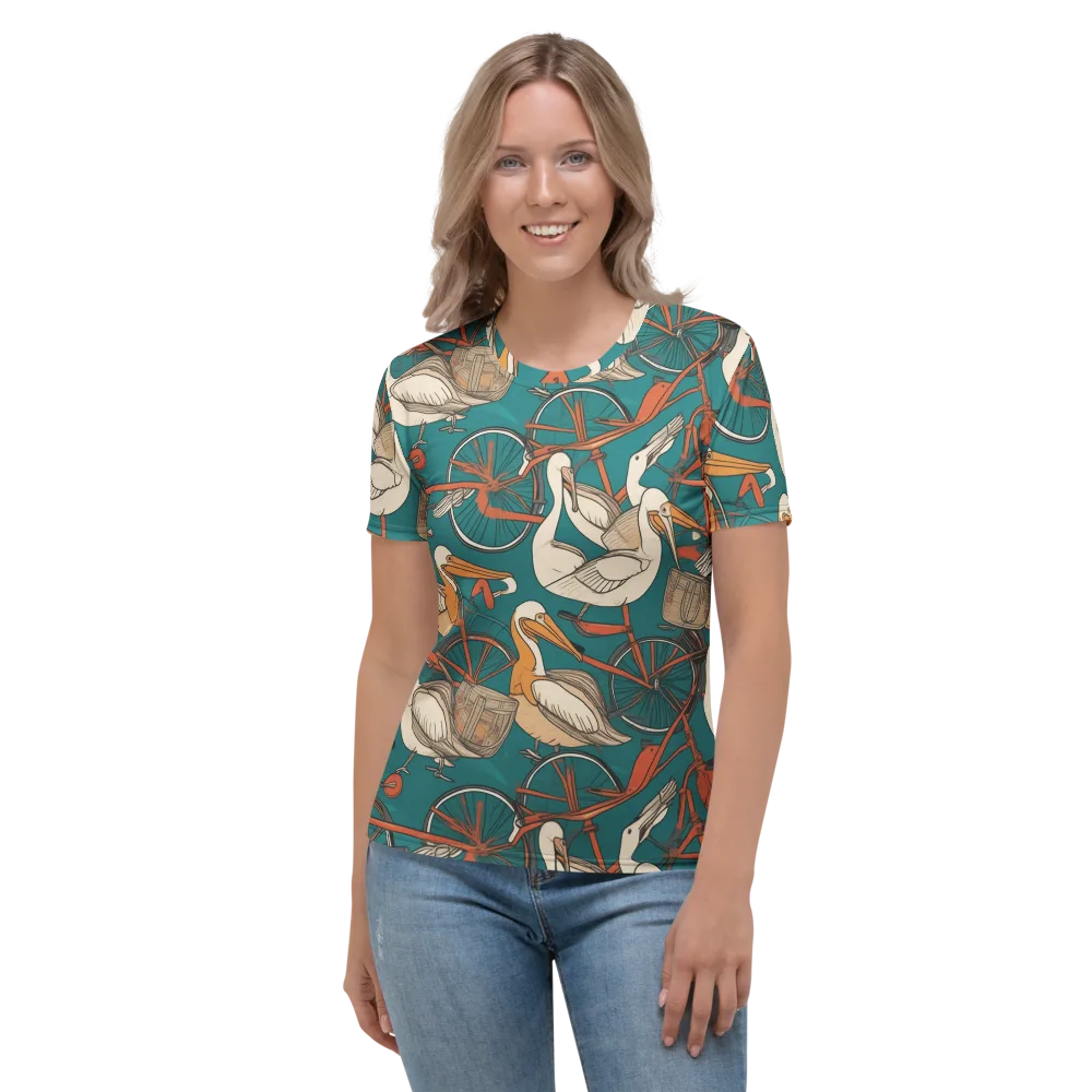 Teal Migration on Women's Crew Neck T-Shirt — Front
