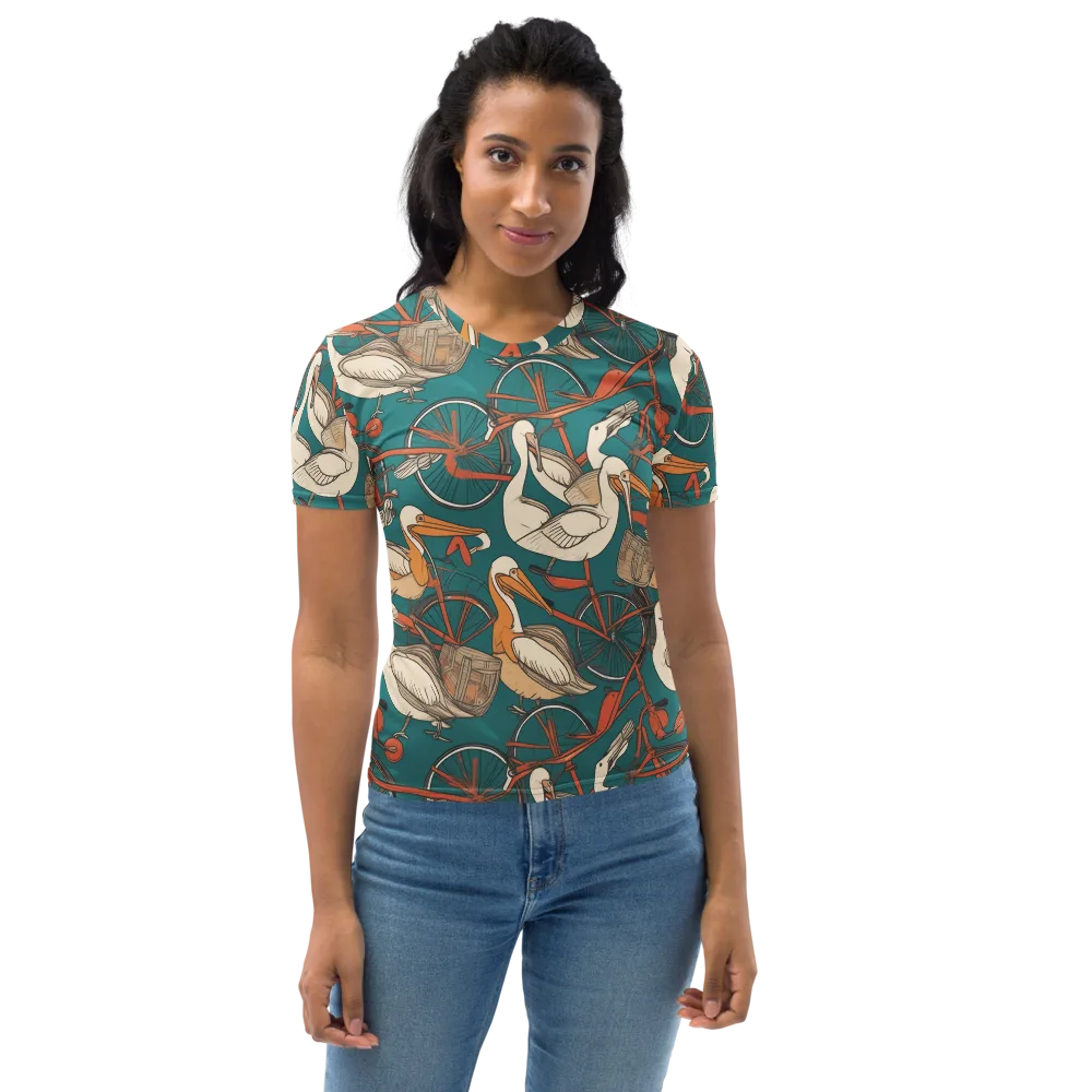 Teal Migration on Women's Crew Neck T-Shirt — Front
