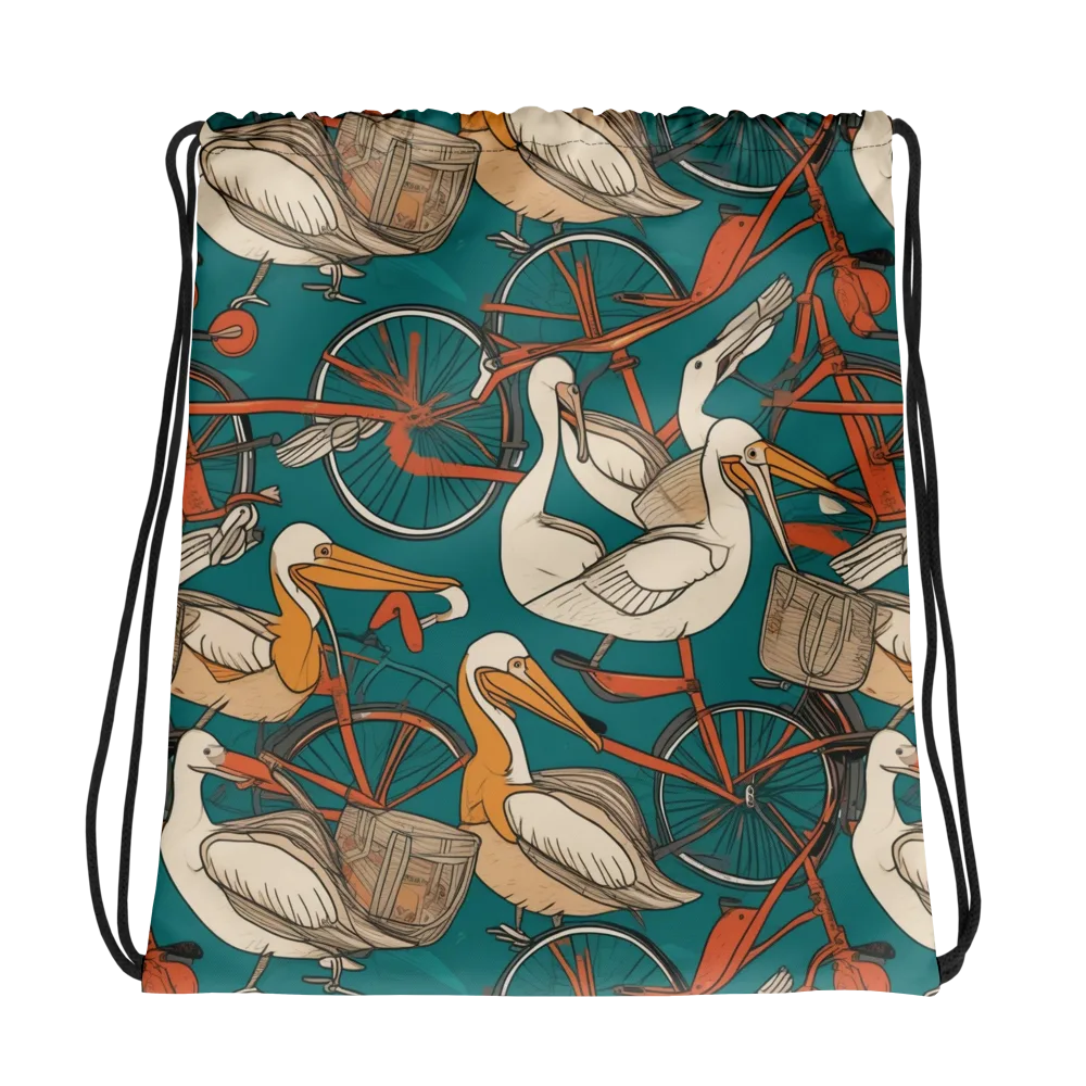 Teal Migration on Drawstring Bag — Photo