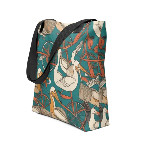 Teal Migration on a Tote Bag