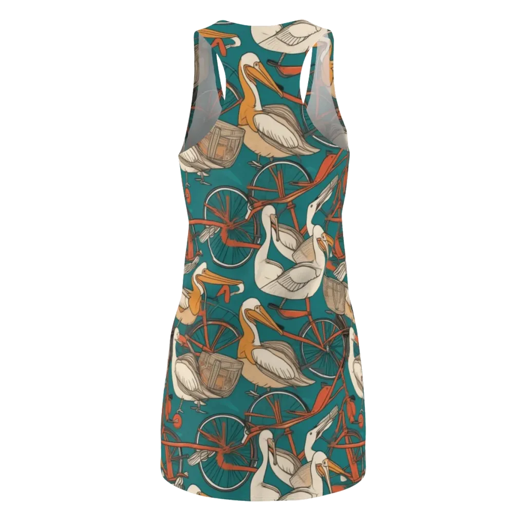 Teal Migration on Racerback Dress — Back