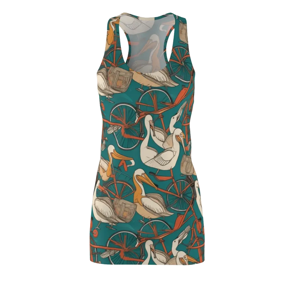 Teal Migration Racerback Dress on model