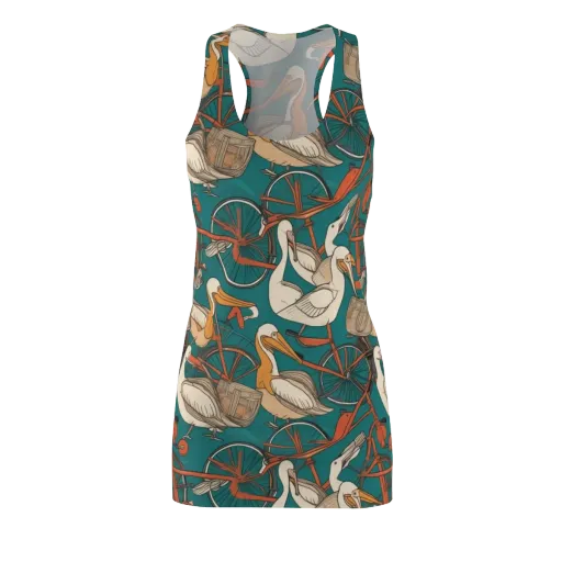 Teal Migration on a Racerback Dress