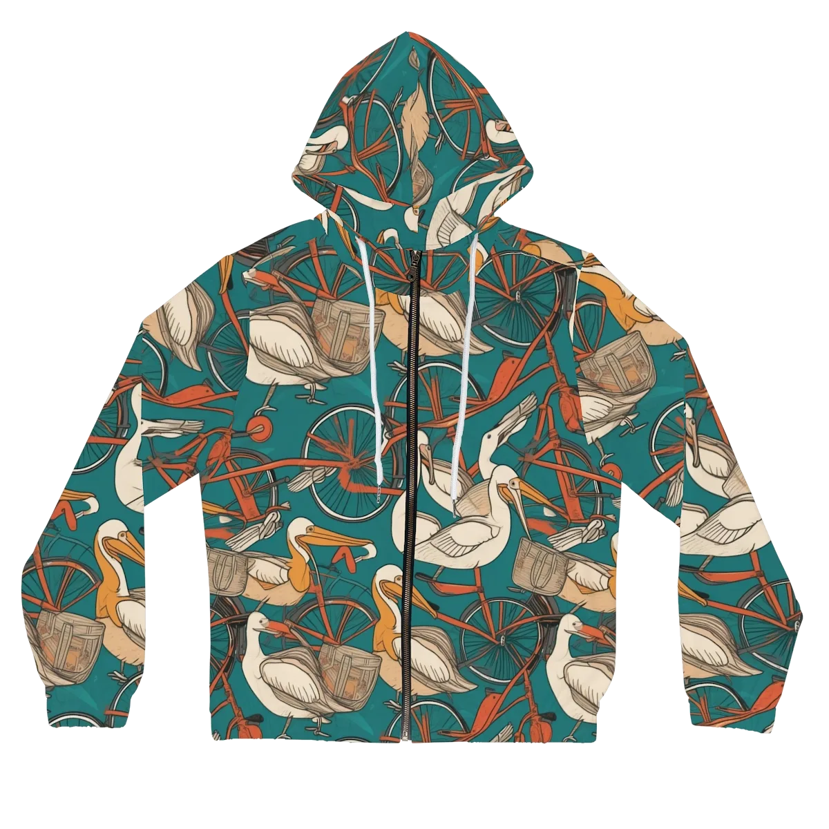 Teal Migration on Women's Full-Zip Hoodie — Front