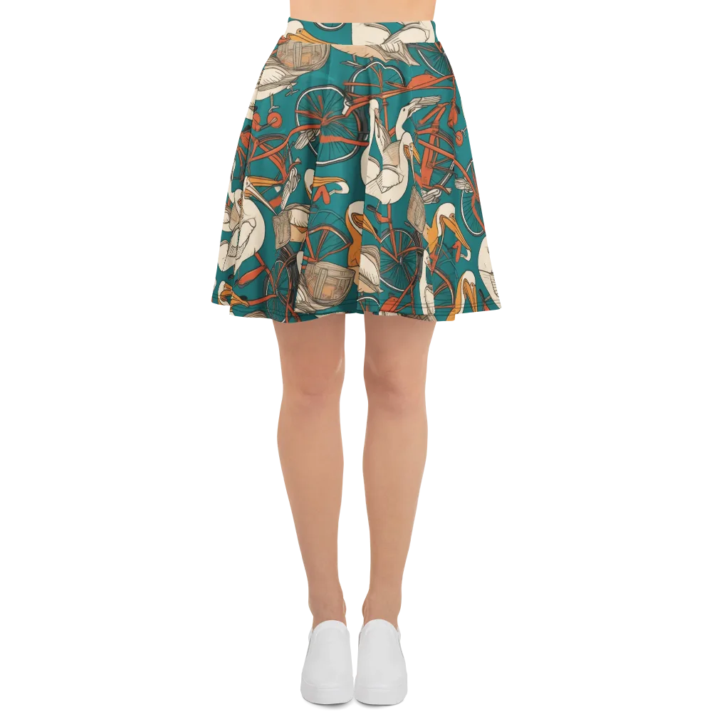 Teal Migration on Skater Skirt — Front