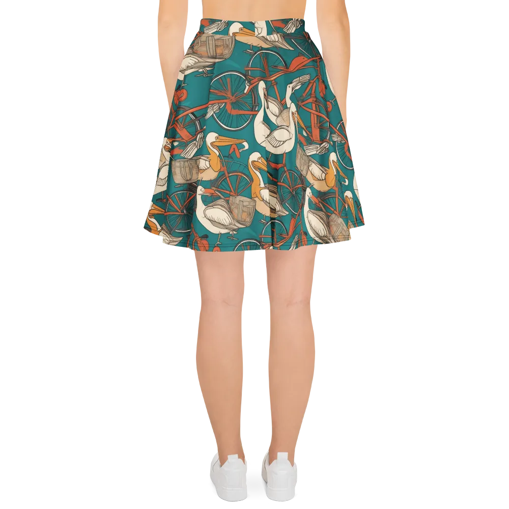 Teal Migration on Skater Skirt — Back