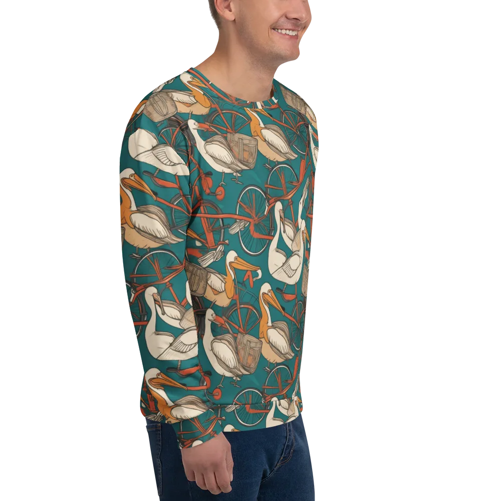 Teal Migration on Sweatshirt — Right Front