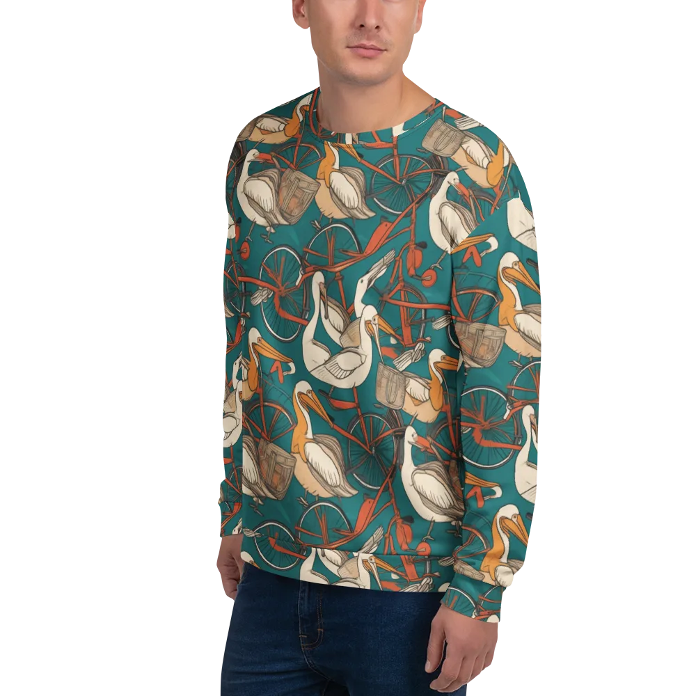 Teal Migration on Sweatshirt — Left Front